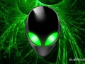 Alienware Desktop Background Alien Head Green Light Streams 1680x1050