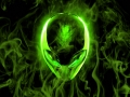 Alienware Desktop Background Alien Head Green Flames 1600x1000