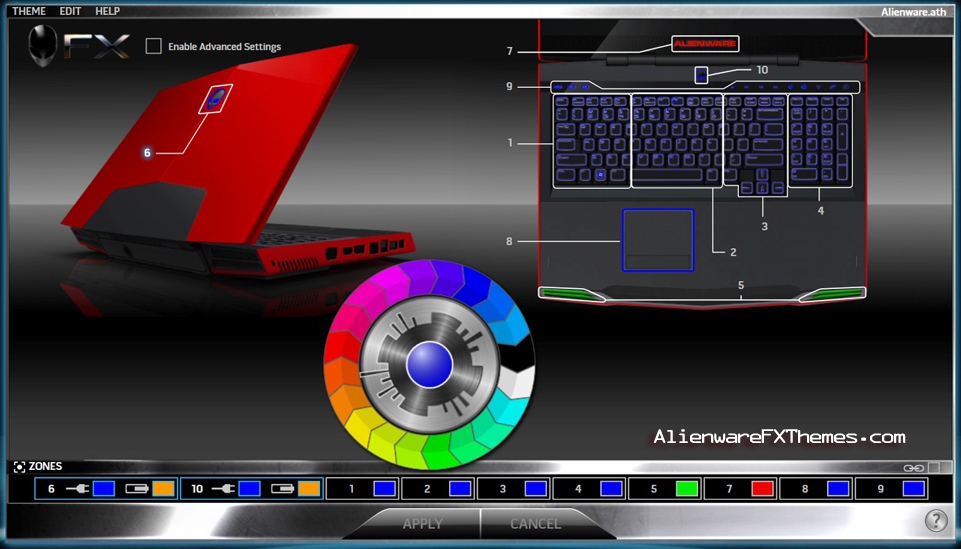Alienware Simple Blue and Red M17x Alienware FX Theme