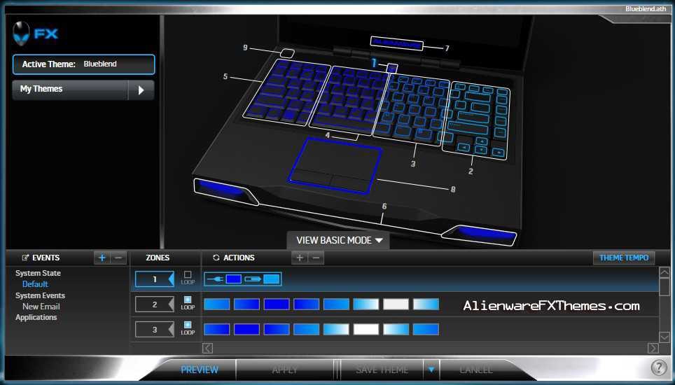 Blueblend M14x Alienware FX Theme
