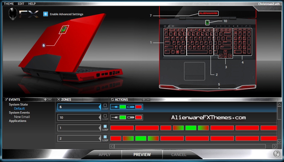 Christmas Theme 2 M17x Alienware FX Theme