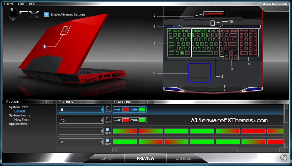 Christmas Theme M17x Alienware FX Theme