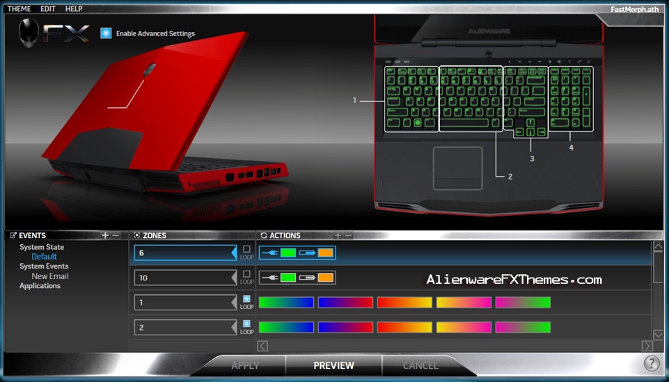 FastMorph M17x Alienware FX Theme