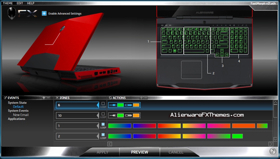 FastMorph v2 M17x Alienware FX Theme