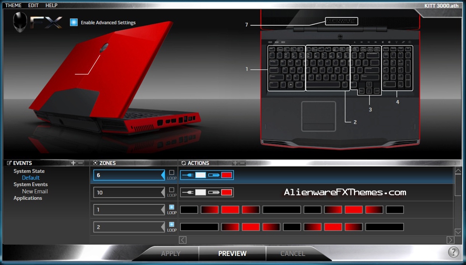 KITT 3000 M17x Alienware FX Theme