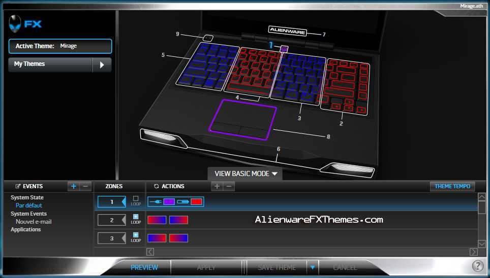 Mirage M14x Alienware FX Theme