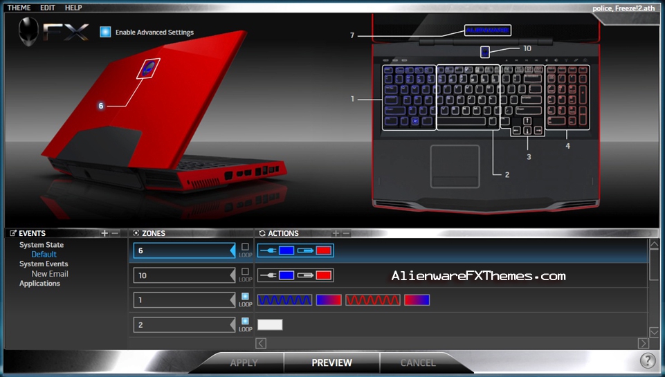 Police Freeze 2 M17x Alienware FX Theme