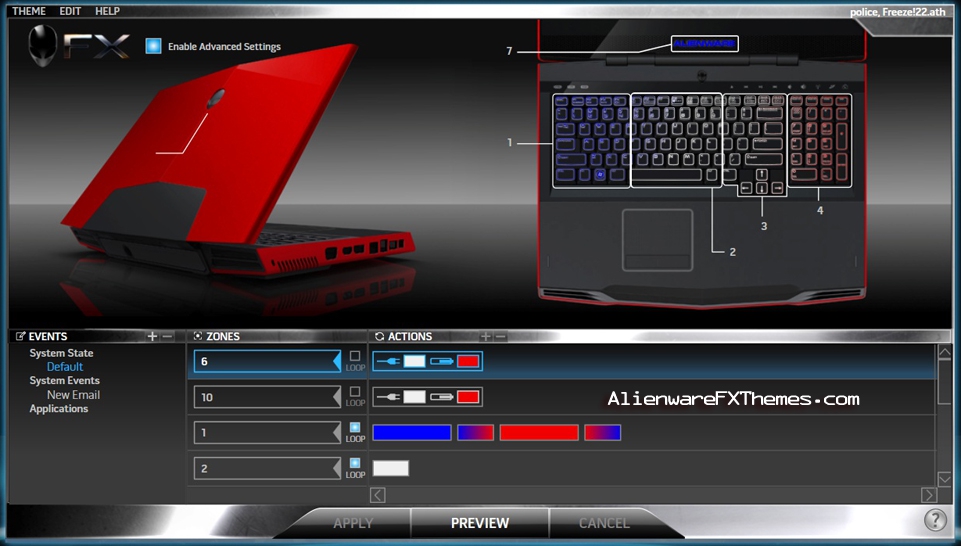 Police Freeze 3 M17x Alienware FX Theme