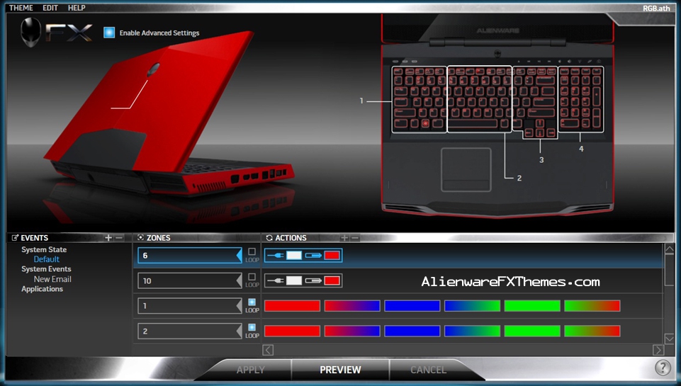 RGB M17x Alienware FX Theme