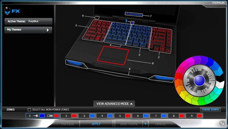 Red Blue Middle Standard M14x Alienware FX Theme