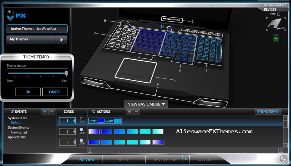 Ice Wave Fast M17x R3 R4 Alienware FX Theme