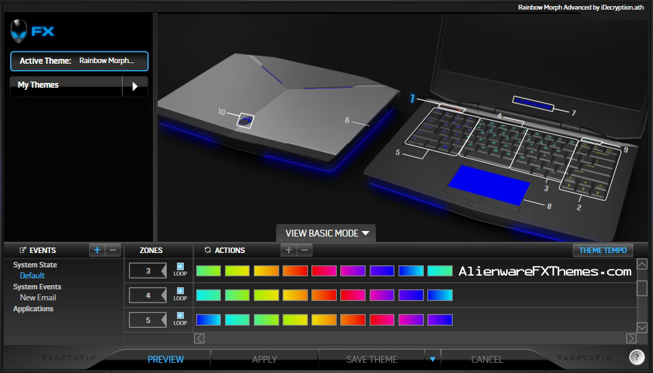 Rainbow Morph Advanced by iDecryption Alienware 14 FX Theme