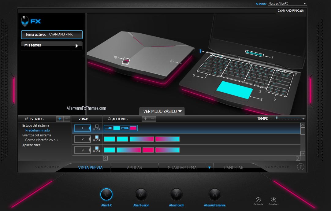 Cyan And Pink By Raul Alienware 14 Fx Theme